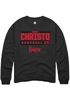 Drew Christo Rally Nebraska Cornhuskers Mens NIL Stacked Box Long Sleeve Crew Sweatshirt