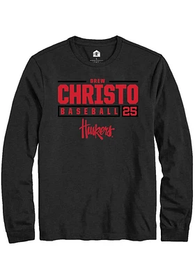 Drew Christo Nebraska Cornhuskers Rally NIL Stacked Box Long Sleeve T Shirt