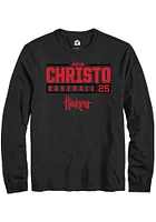 Drew Christo Nebraska Cornhuskers Rally NIL Stacked Box Long Sleeve T Shirt