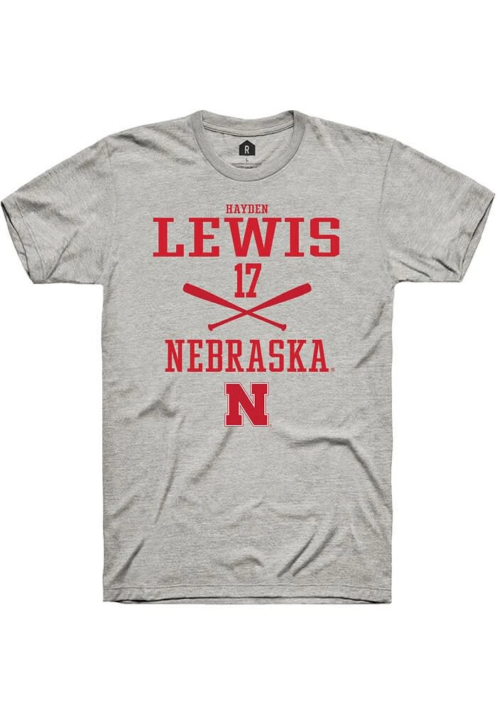 Hayden Lewis Nebraska Cornhuskers Ash Rally NIL Sport Icon Short Sleeve T Shirt