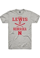 Hayden Lewis  Nebraska Cornhuskers Ash Rally NIL Sport Icon Short Sleeve T Shirt