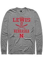 Hayden Lewis  Nebraska Cornhuskers Graphite Rally NIL Sport Icon Long Sleeve T Shirt