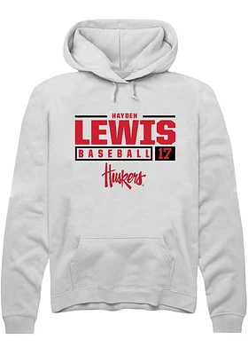 Hayden Lewis Rally Nebraska Cornhuskers Mens NIL Stacked Box Long Sleeve Hoodie