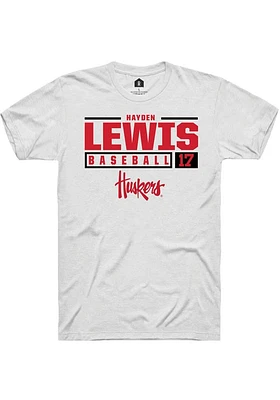 Hayden Lewis Nebraska Cornhuskers Rally NIL Stacked Box Short Sleeve T Shirt