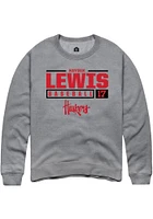 Hayden Lewis  Rally Nebraska Cornhuskers Mens Graphite NIL Stacked Box Long Sleeve Crew Sweatshirt