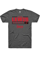 Hayden Lewis  Nebraska Cornhuskers Dark Grey Rally NIL Stacked Box Short Sleeve T Shirt