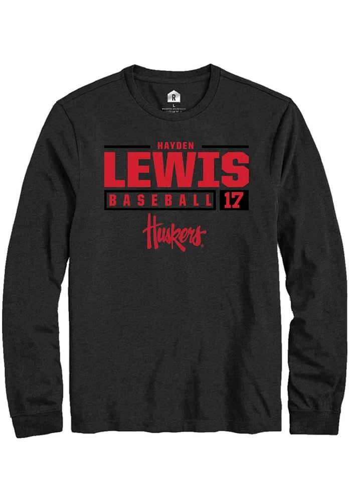 Hayden Lewis Nebraska Cornhuskers Rally NIL Stacked Box Long Sleeve T Shirt