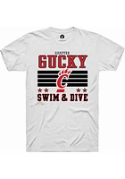 Hampton Gucky  Cincinnati Bearcats White Rally NIL Striped Short Sleeve T Shirt
