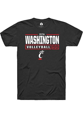 Zeta Washington Cincinnati Bearcats Rally NIL Stacked Box Short Sleeve T Shirt