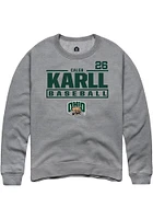Caleb Karll  Rally Ohio Bobcats Mens Graphite NIL Stacked Box Long Sleeve Crew Sweatshirt
