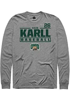 Caleb Karll  Ohio Bobcats Graphite Rally NIL Stacked Box Long Sleeve T Shirt