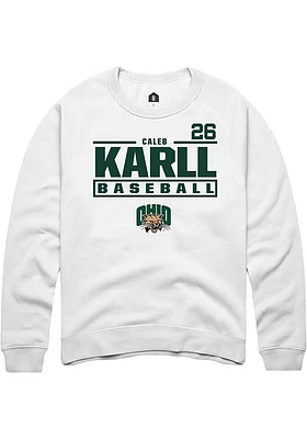 Caleb Karll Rally Ohio Bobcats Mens NIL Stacked Box Long Sleeve Crew Sweatshirt