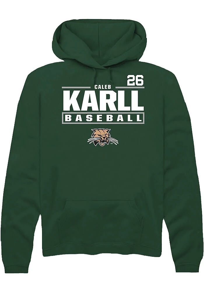 Caleb Karll Rally Ohio Bobcats Mens NIL Stacked Box Long Sleeve Hoodie