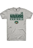 Parker Navarro  Ohio Bobcats Ash Rally NIL Stacked Box Short Sleeve T Shirt