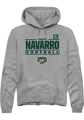 Parker Navarro  Rally Ohio Bobcats Mens Graphite NIL Stacked Box Long Sleeve Hoodie