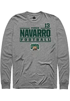 Parker Navarro  Ohio Bobcats Graphite Rally NIL Stacked Box Long Sleeve T Shirt