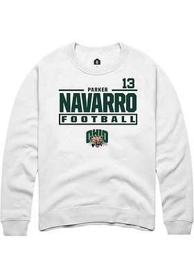 Parker Navarro Rally Ohio Bobcats Mens NIL Stacked Box Long Sleeve Crew Sweatshirt