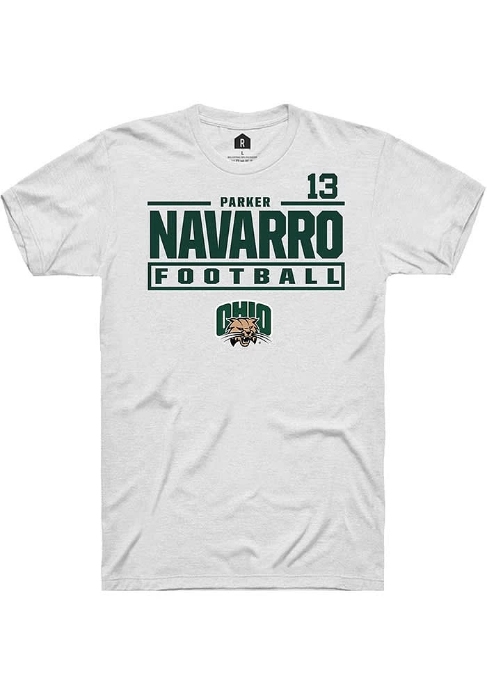 Parker Navarro Ohio Bobcats Rally NIL Stacked Box Short Sleeve T Shirt