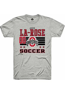 Arden La-Rose  Ohio State Buckeyes Ash Rally NIL Striped Short Sleeve T Shirt