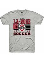 Arden La-Rose  Ohio State Buckeyes Ash Rally NIL Striped Short Sleeve T Shirt
