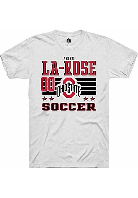 Arden La-Rose  Ohio State Buckeyes White Rally NIL Striped Short Sleeve T Shirt