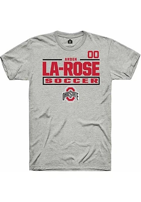 Arden La-Rose  Ohio State Buckeyes Ash Rally NIL Stacked Box Short Sleeve T Shirt