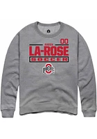 Arden La-Rose  Rally Ohio State Buckeyes Mens Graphite NIL Stacked Box Long Sleeve Crew Sweatshirt