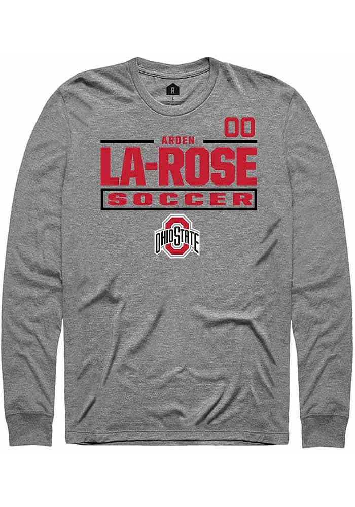 Arden La-Rose Ohio State Buckeyes Graphite Rally NIL Stacked Box Long Sleeve T Shirt