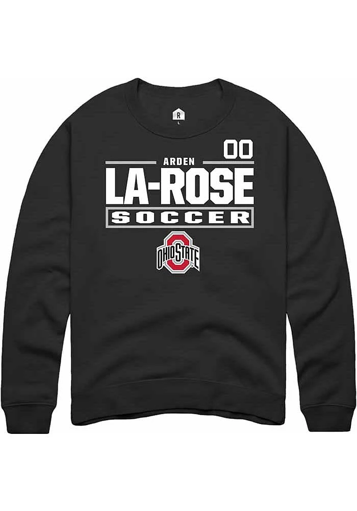Arden La-Rose Rally Ohio State Buckeyes Mens NIL Stacked Box Long Sleeve Crew Sweatshirt
