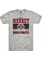 Ashton Meuret  Ohio State Buckeyes Ash Rally NIL Striped Short Sleeve T Shirt