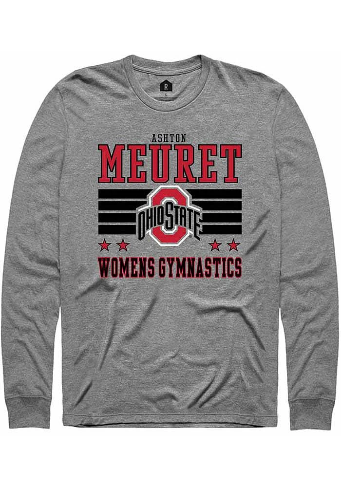 Ashton Meuret Ohio State Buckeyes Grey Rally NIL Striped Long Sleeve T Shirt