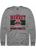 Ashton Meuret  Ohio State Buckeyes Grey Rally NIL Striped Long Sleeve T Shirt