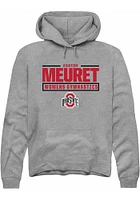 Ashton Meuret  Rally Ohio State Buckeyes Mens Graphite NIL Stacked Box Long Sleeve Hoodie