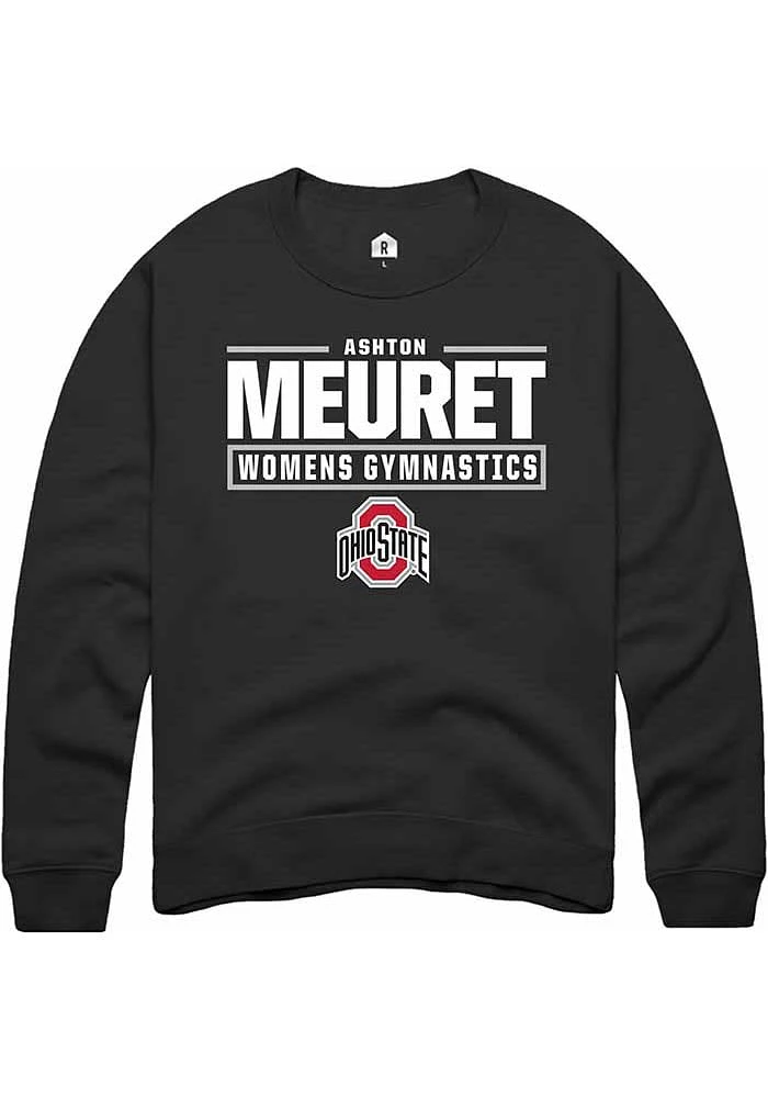 Ashton Meuret Rally Ohio State Buckeyes Mens NIL Stacked Box Long Sleeve Crew Sweatshirt