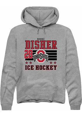 Brooke Disher Rally Ohio State Buckeyes Mens NIL Striped Long Sleeve Hoodie