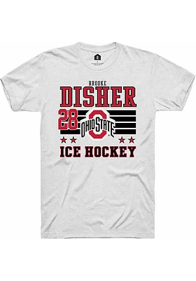 Brooke Disher  Ohio State Buckeyes White Rally NIL Striped Short Sleeve T Shirt