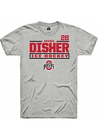 Brooke Disher  Ohio State Buckeyes Ash Rally NIL Stacked Box Short Sleeve T Shirt