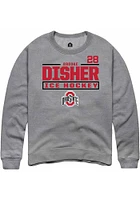 Brooke Disher  Rally Ohio State Buckeyes Mens Graphite NIL Stacked Box Long Sleeve Crew Sweatshirt