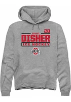 Brooke Disher  Rally Ohio State Buckeyes Mens Graphite NIL Stacked Box Long Sleeve Hoodie