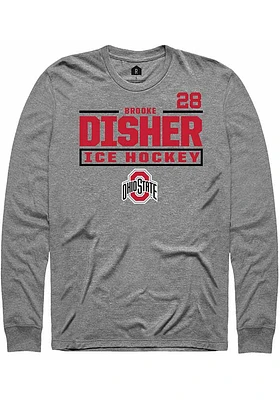 Brooke Disher  Ohio State Buckeyes Graphite Rally NIL Stacked Box Long Sleeve T Shirt