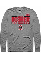 Brooke Disher  Ohio State Buckeyes Graphite Rally NIL Stacked Box Long Sleeve T Shirt
