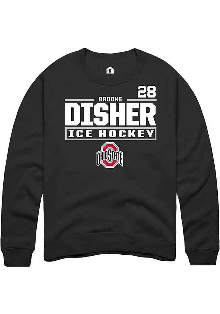 Brooke Disher Rally Ohio State Buckeyes Mens NIL Stacked Box Long Sleeve Crew Sweatshirt