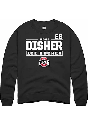 Brooke Disher Rally Ohio State Buckeyes Mens NIL Stacked Box Long Sleeve Crew Sweatshirt