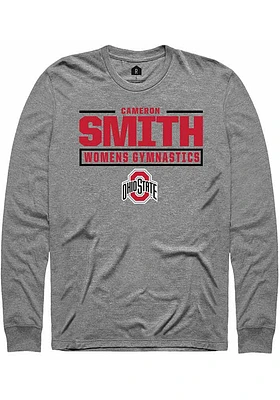 Cameron Smith  Ohio State Buckeyes Graphite Rally NIL Stacked Box Long Sleeve T Shirt