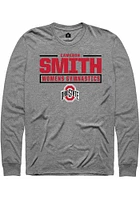 Cameron Smith  Ohio State Buckeyes Graphite Rally NIL Stacked Box Long Sleeve T Shirt