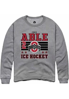 Chris Able Rally Ohio State Buckeyes Mens NIL Striped Long Sleeve Crew Sweatshirt