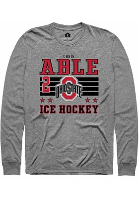 Chris Able  Ohio State Buckeyes Grey Rally NIL Striped Long Sleeve T Shirt