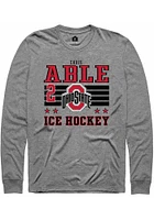 Chris Able  Ohio State Buckeyes Grey Rally NIL Striped Long Sleeve T Shirt