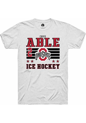 Chris Able  Ohio State Buckeyes White Rally NIL Striped Short Sleeve T Shirt