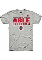 Chris Able  Ohio State Buckeyes Ash Rally NIL Stacked Box Short Sleeve T Shirt